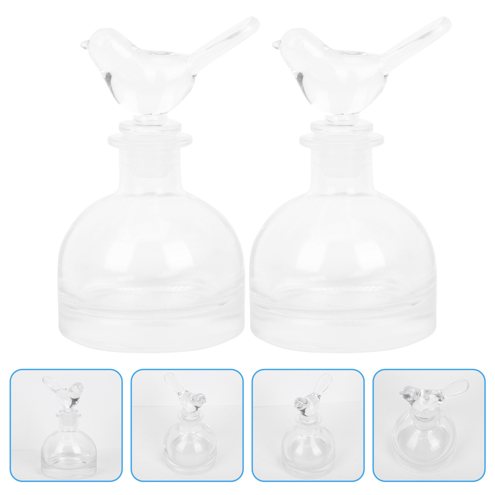 Home Decor Glass - 2Pcs 유리 향수병 프리미엄 투명하고 튼튼한