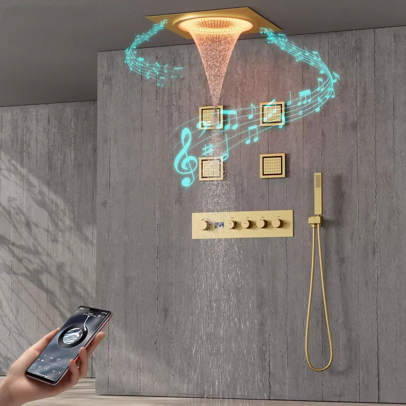 Home Decor Gift - 스마트 LED 샤워 세트 욕실 음악
