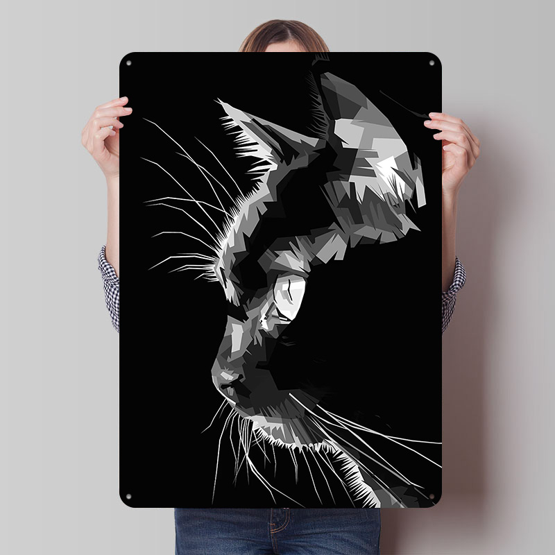 Home Decor Vector - 검은 고양이 벡터 아트 프린트 포스터