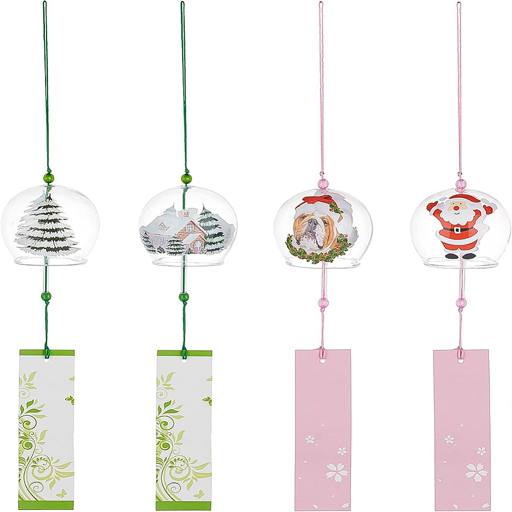 Home Decor Glass - 4개 4가지 스타일의 크리스마스 테마 유리