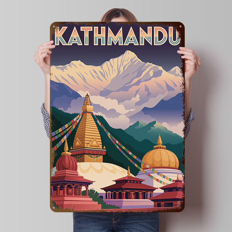 Home Decor Kathmandu - 카트만두 여행 틴플레이트 포스터 맞춤형 벽