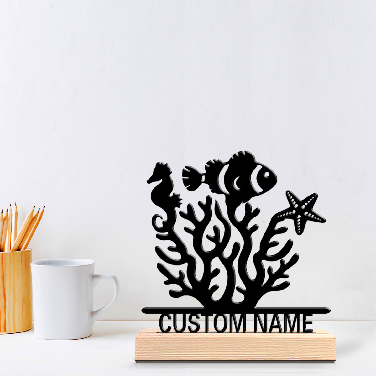 Home Decor Names - 1개 미니멀리스트 해양 생물 맞춤 이름