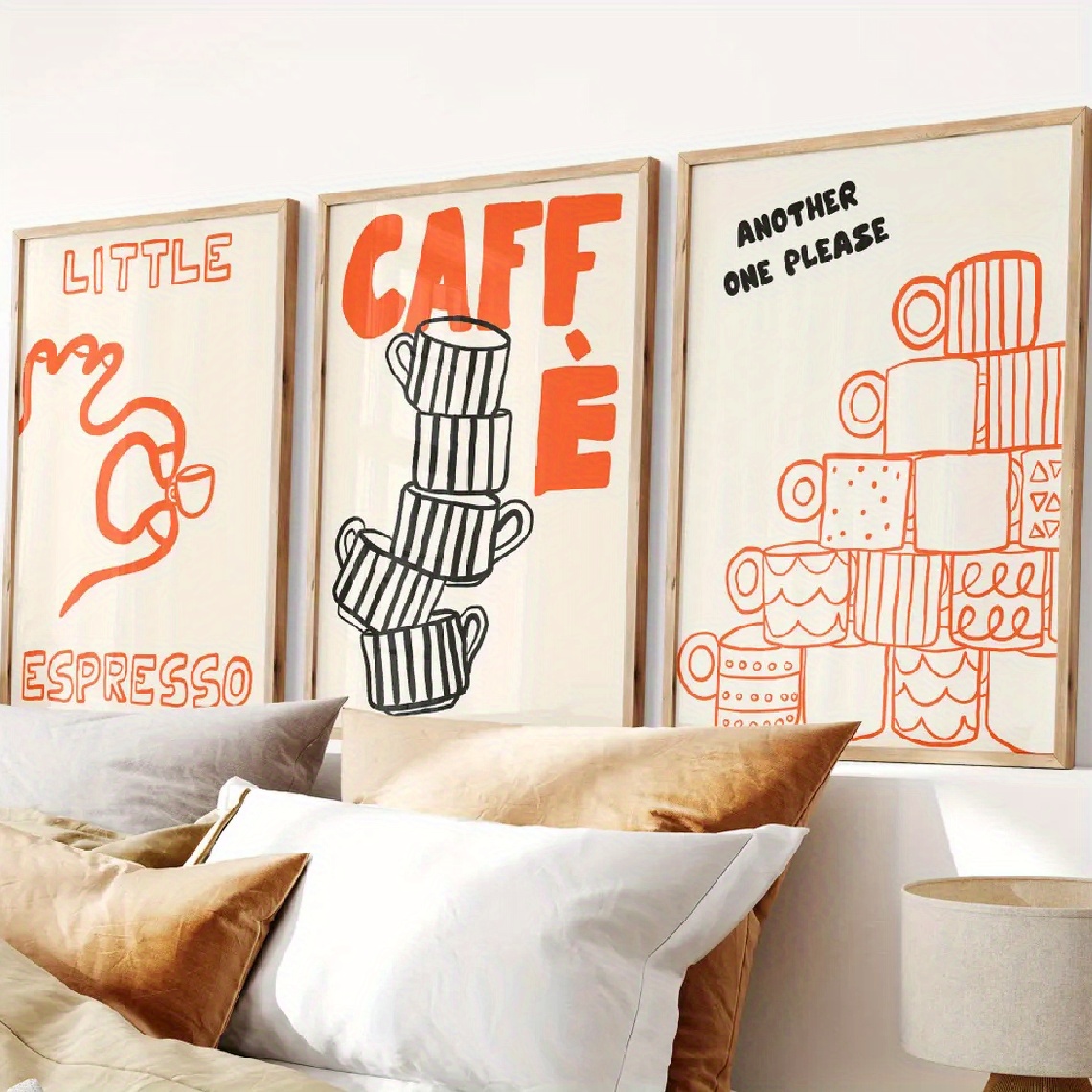 Home Decor Orange - 1/3pcs 이탈리아 커피 캔버스 포스터 미니멀리스트