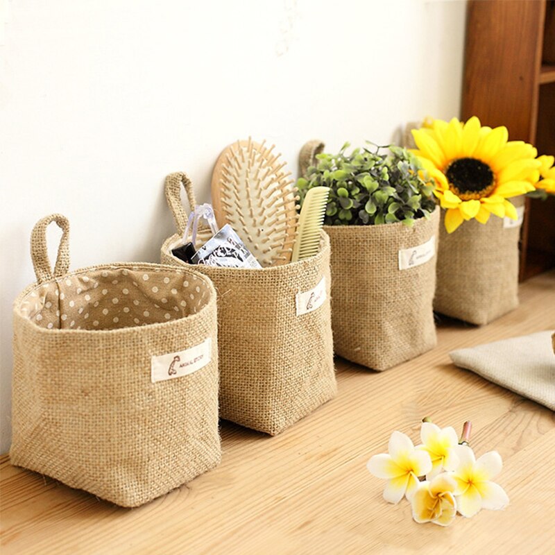 Woven Wall Basket - 북유럽 스타일 작은 매달려 벽 포켓