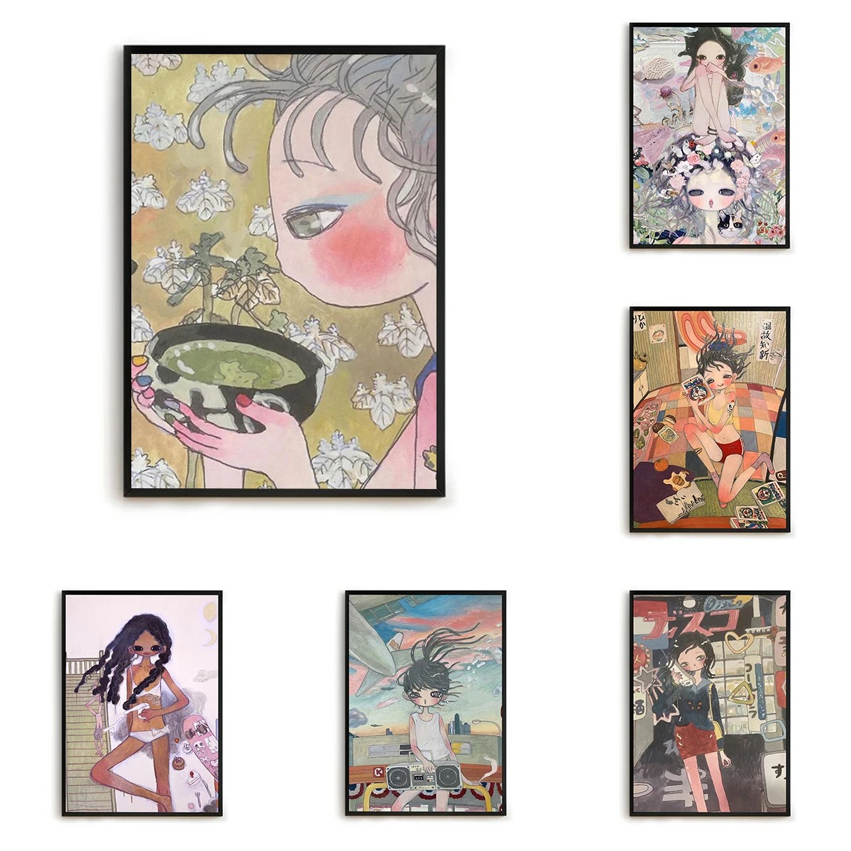 Home Decor Aesthetic Pinterest - 아야 다카노 장식 인쇄 벽화 캔버스