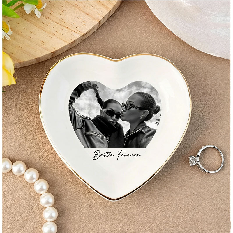 Ceramic Trinket Dish - 맞춤형 베프 사진 장식 접시, 신부