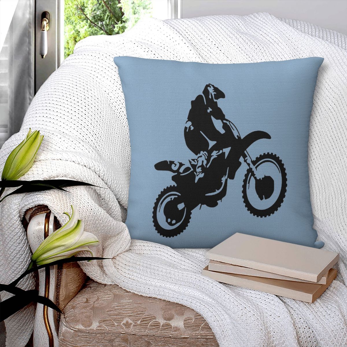 Home Decor Vector - Moto X Dirt Bike 모노톤 벡터
