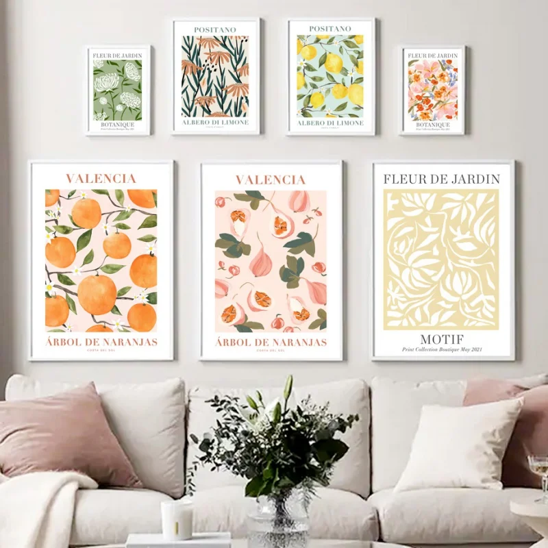 Home Decor Orange - 스칸디나비아 간단한 벽 예술 발렌시아 오렌지