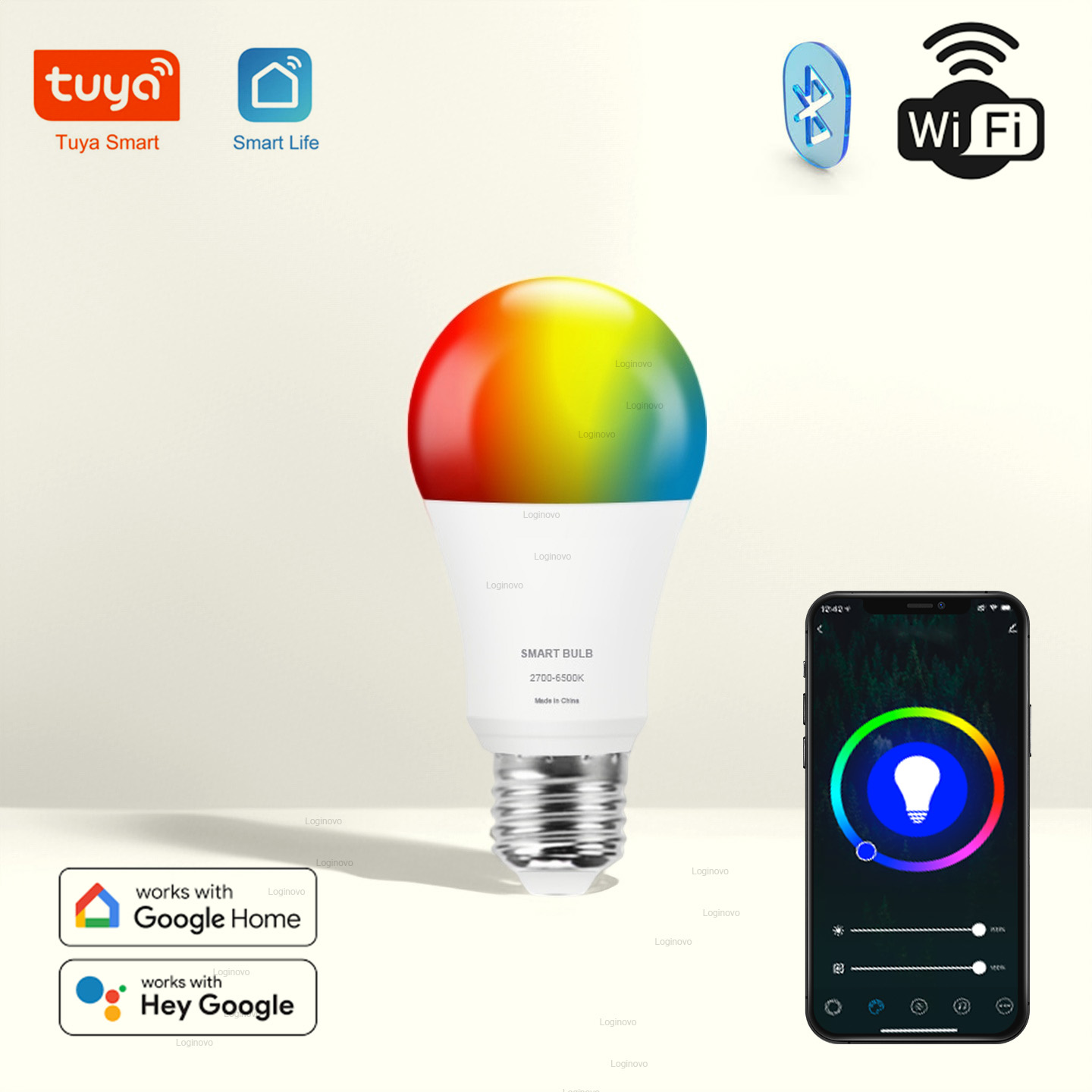 Home Decor App Free - 투야 LED 전구 램프 블루투스/와이파이 E27