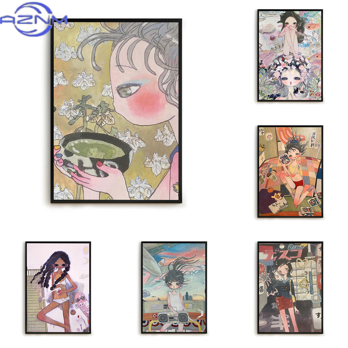 Home Decor Aesthetic Pinterest - 아야 타카노 장식용 프린트 캔버스 그림,