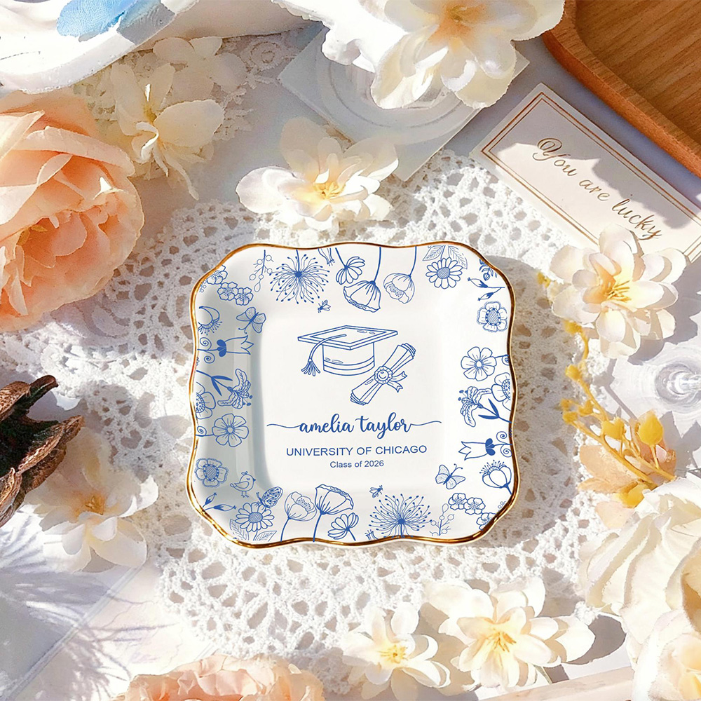 Ceramic Trinket Dish - 맞춤형 베프 사진 장식 접시, 커스텀