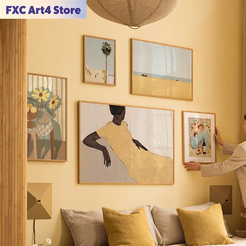 Home Decor Pt - 프레임리스 아프리카 여성 해변 포스터 캔버스