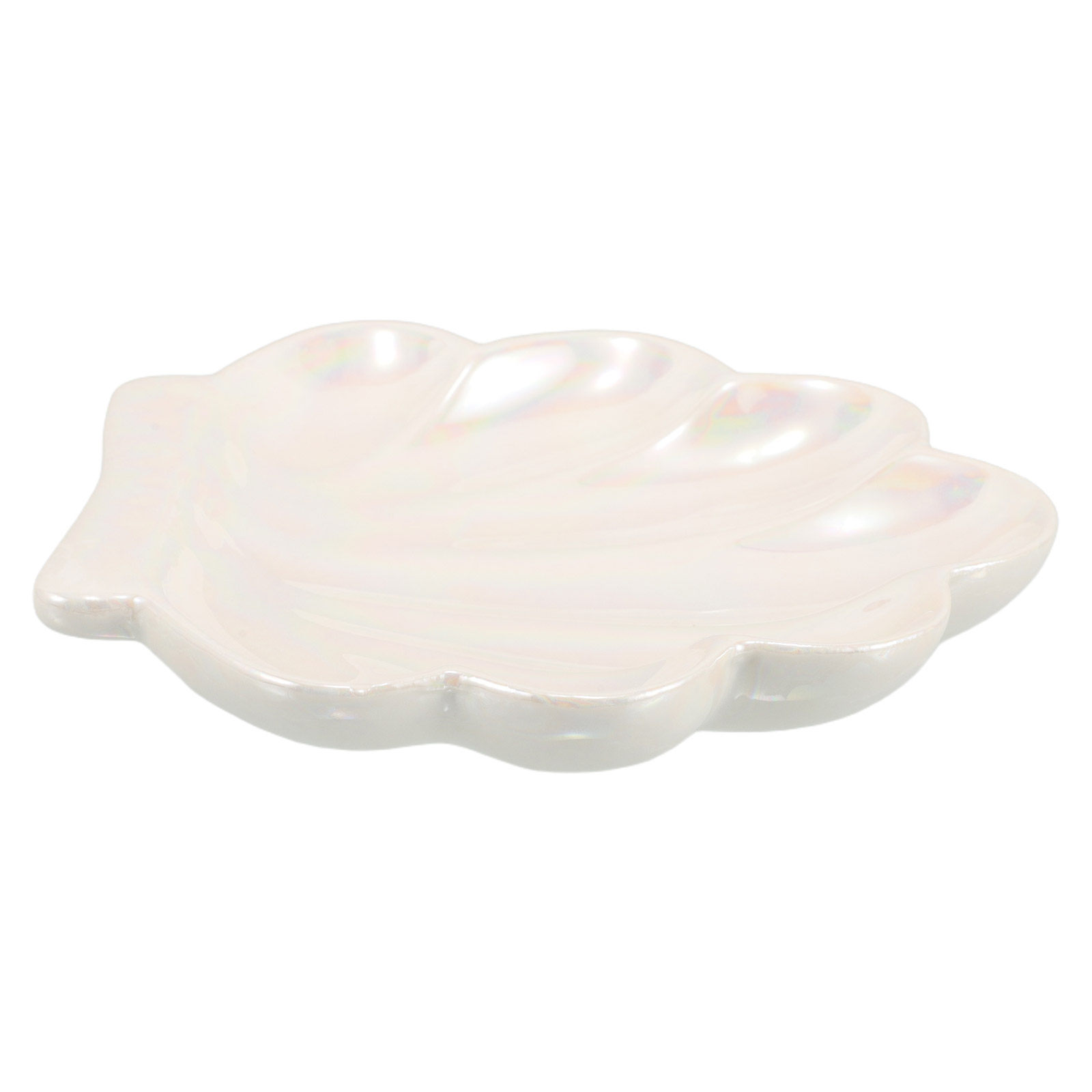Ceramic Trinket Dish - 빈티지 화이트 세라믹 조개껍데기 보석 접시,