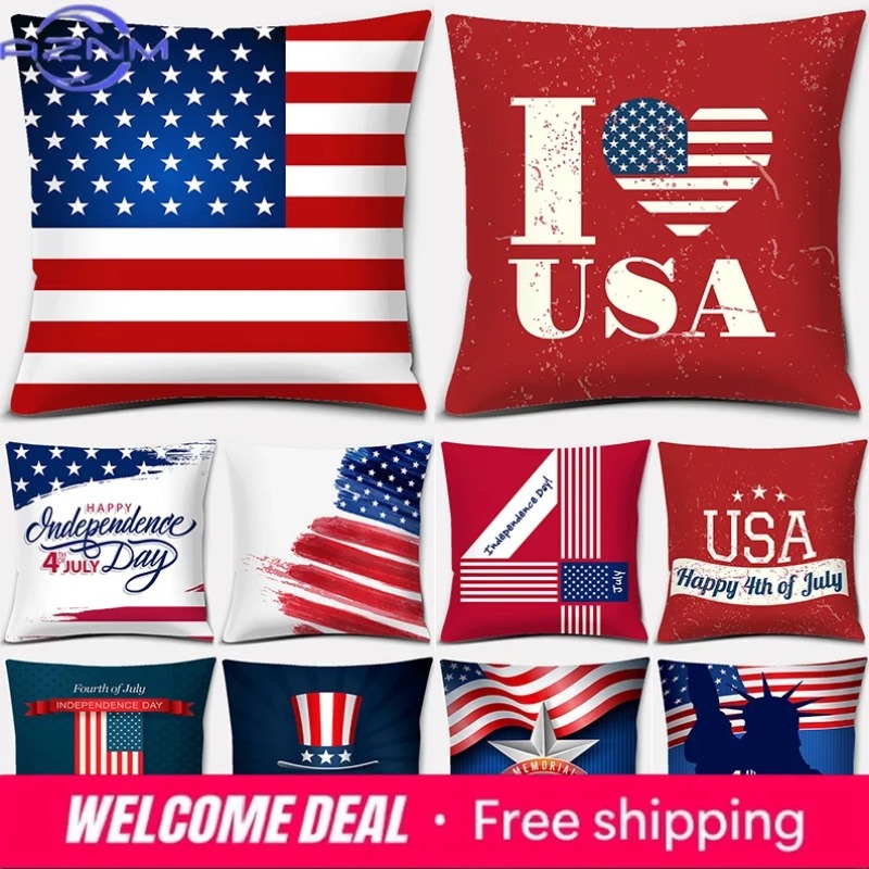 Home Decor Kuching - 미국 독립기념일 시리즈 LOVE USA 프린트