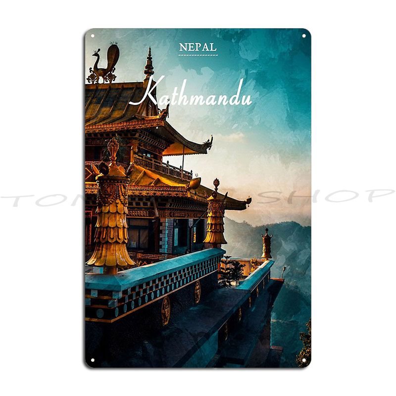 Home Decor Kathmandu - 카트만두 네팔 여행 금속 간판 시네마