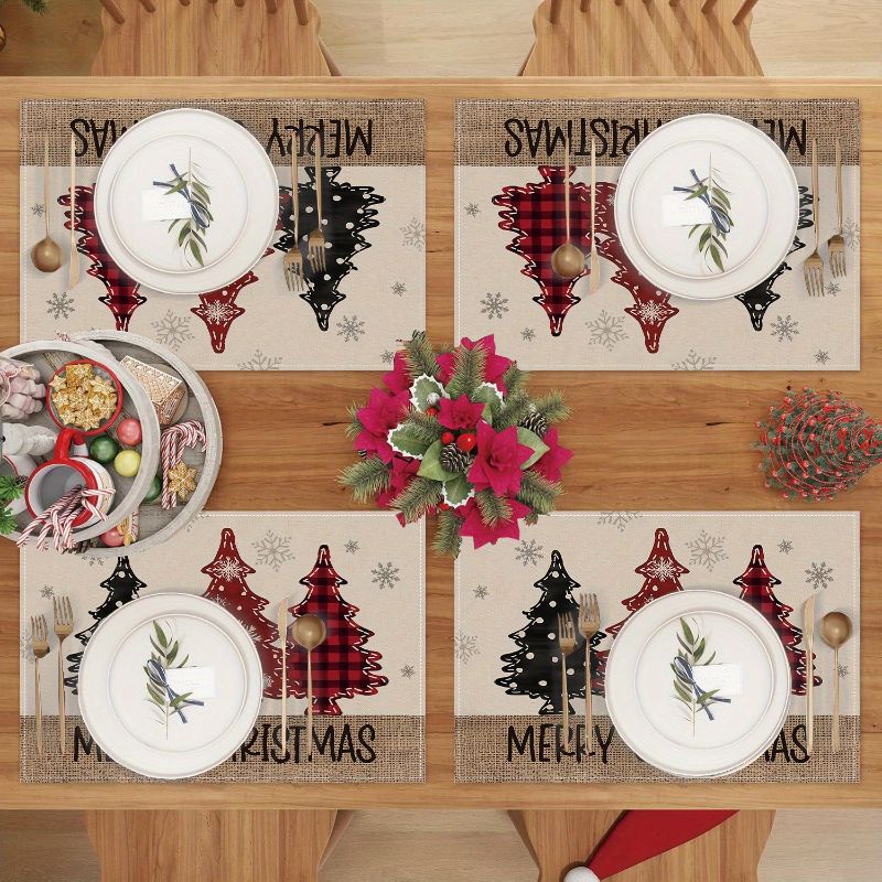 미국 컨트리 크리스마스 테이블 러너 플레이스매트 세트  - Linen Table Runner 리뷰 및 가격