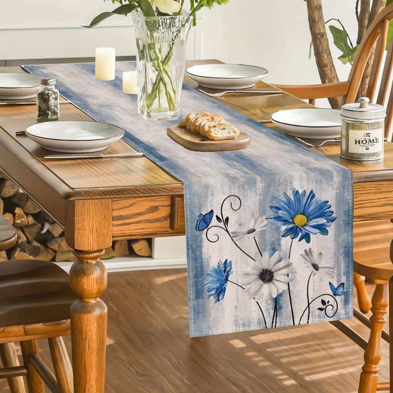VIKAMA 아메리칸 컨트리 플라워 테이블 러너 매트  - Linen Table Runner 리뷰 및 가격