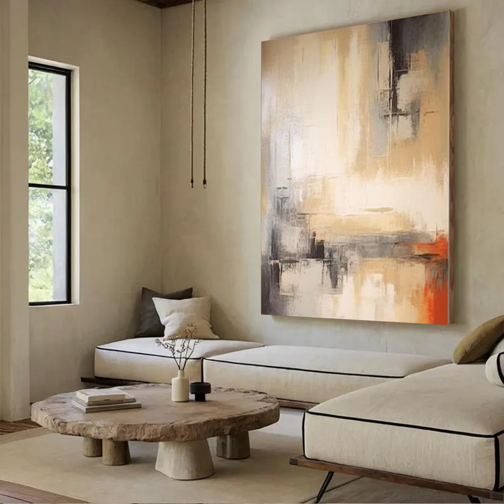 100% 수작업 추상 유화 캔버스 그림 회색 금색 질감 - Home Decor Free Images 리뷰 및 가격
