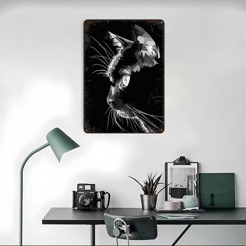 검은 고양이 벡터 아트 프린트 포스터 맞춤형 레트로 벽 - Home Decor Vector 리뷰 및 가격