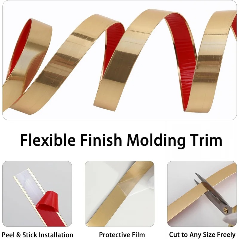 1개 1/2/3/4cmx2.44m 접착식 몰딩 트림,  - Home Decor Wall Molding 리뷰 및 가격