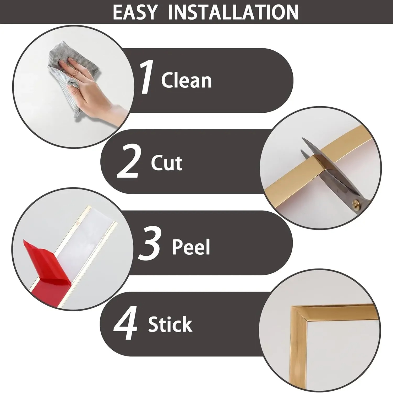 1개 1/2/3/4cmx2.44m 접착식 몰딩 트림,  - Home Decor Wall Molding 리뷰 및 가격