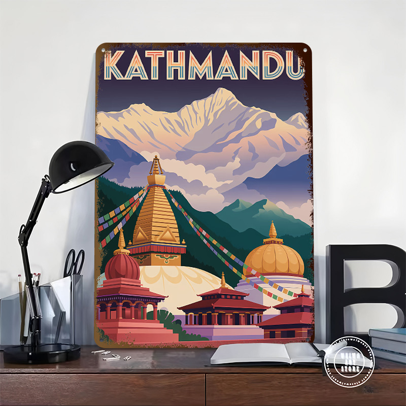 카트만두 여행 틴플레이트 포스터 맞춤형 벽 장식 빈티지 - Home Decor Kathmandu 리뷰 및 가격