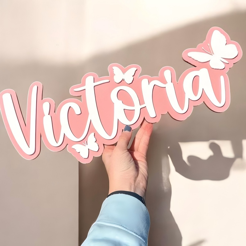 1Pc 사용자 정의 만화 나비 이름 나무 이름표, 홈  - Home Decor Names 리뷰 및 가격