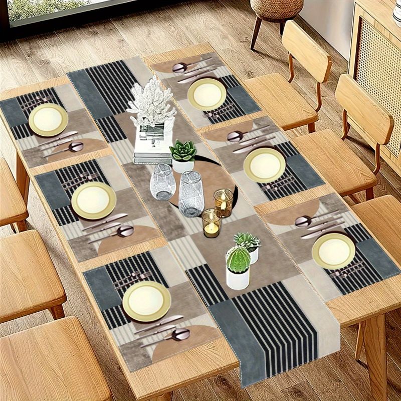 레트로 지구색 기하학 무늬 테이블 러너 플레이스매트 세 - Linen Table Runner 리뷰 및 가격