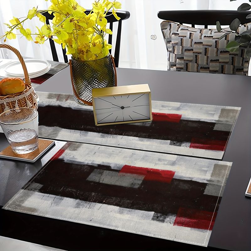 현대 미술풍 대비되는 추상 테이블 러너 플레이스매트 세 - Linen Table Runner 리뷰 및 가격