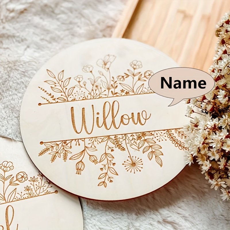 개인 맞춤 꽃무늬 이름 각인 명판, 맞춤형 원형 나무  - Home Decor Names 리뷰 및 가격