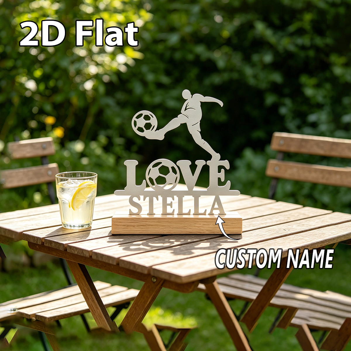1개 맞춤 이름 사랑하는 축구팀 나무 받침대 금속 장식 - Home Decor Names 리뷰 및 가격