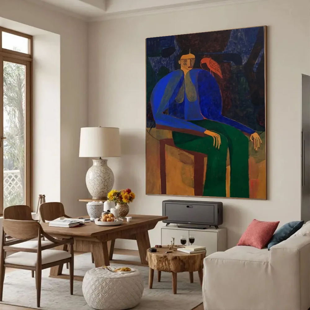 100% 수작업 추상 유화 캔버스 그림 - 피카소 스타 - Home Decor Free Images 리뷰 및 가격