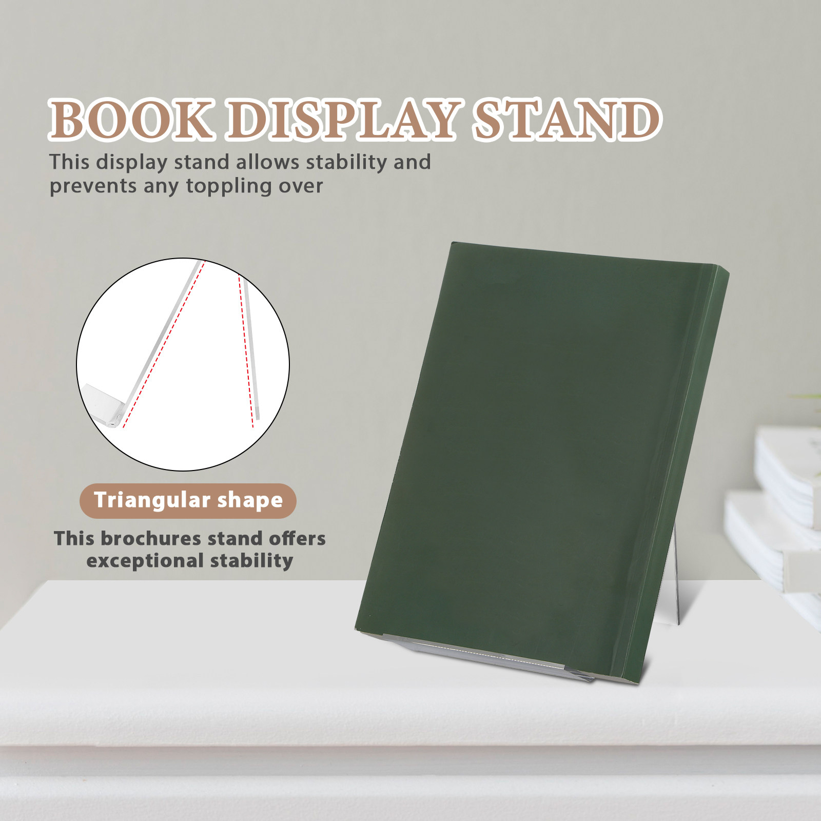 6Pcs 아크릴 책 스탠드 삼각형 베이스 사무실 책상에 - Home Decor Brochure 리뷰 및 가격