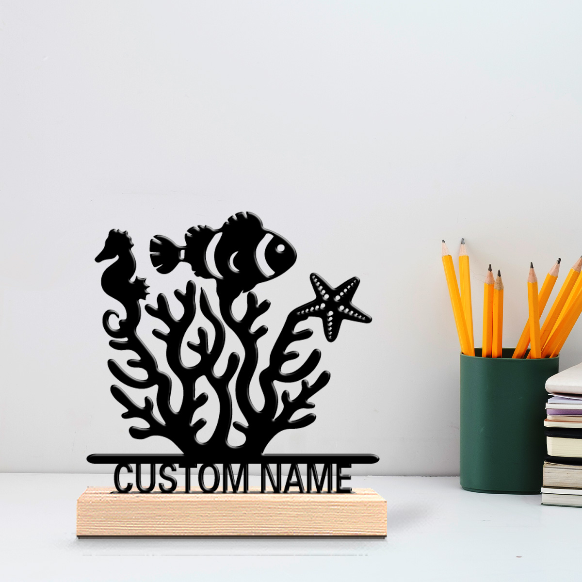 1개 미니멀리스트 해양 생물 맞춤 이름 금속 장식품 아 - Home Decor Names 리뷰 및 가격