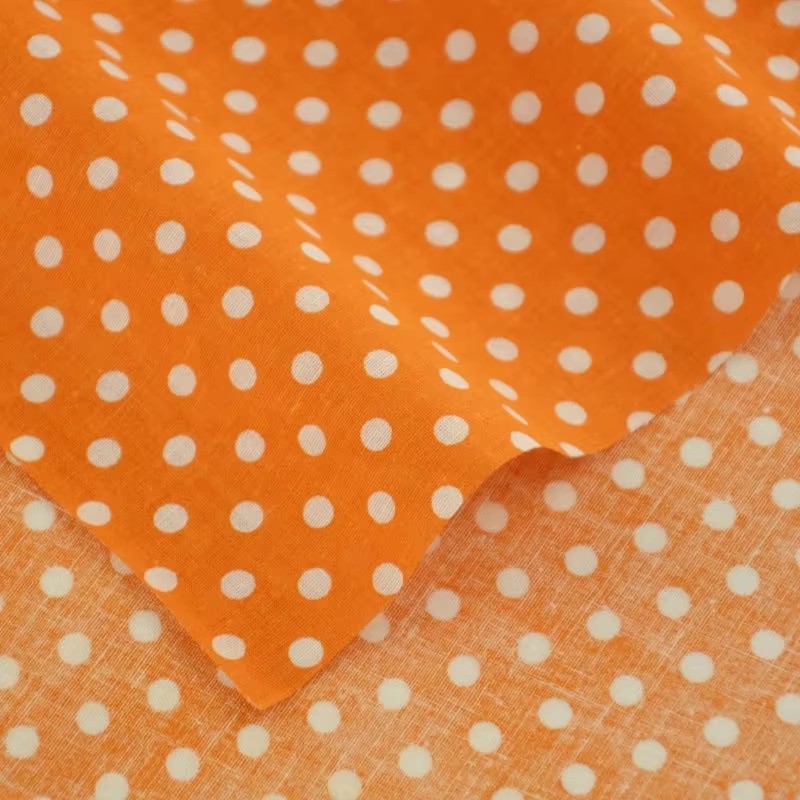 50X150CM 화이트 오렌지 폴카 도트 인쇄 코튼 원 - Home Decor Orange 리뷰 및 가격