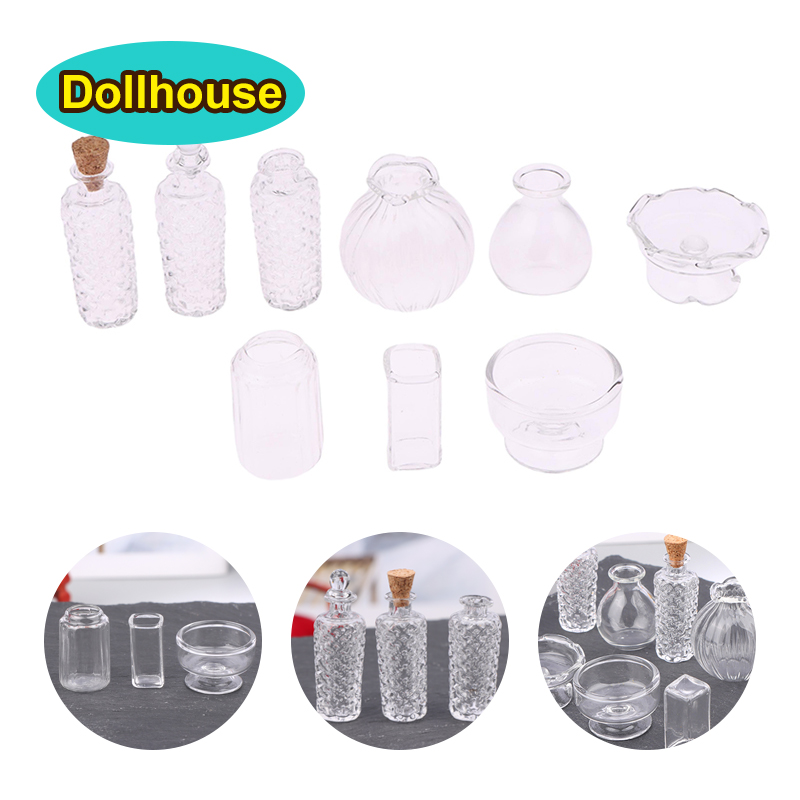 1:12 인형집 미니어처 유리 꽃병 디저트 컵 와인 병 - Home Decor Glass 리뷰 및 가격
