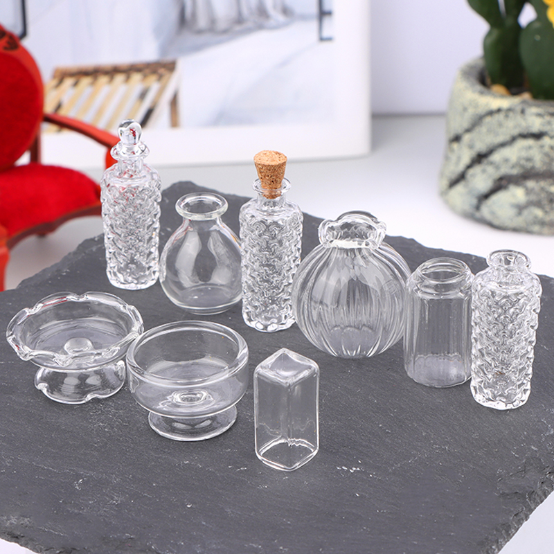 1:12 인형집 미니어처 유리 꽃병 디저트 컵 와인 병 - Home Decor Glass 리뷰 및 가격