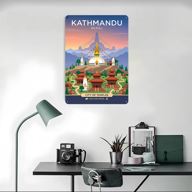 카트만두 사원 도시 맞춤형 3D 질감 금속 포스터 벽  - Home Decor Kathmandu 리뷰 및 가격