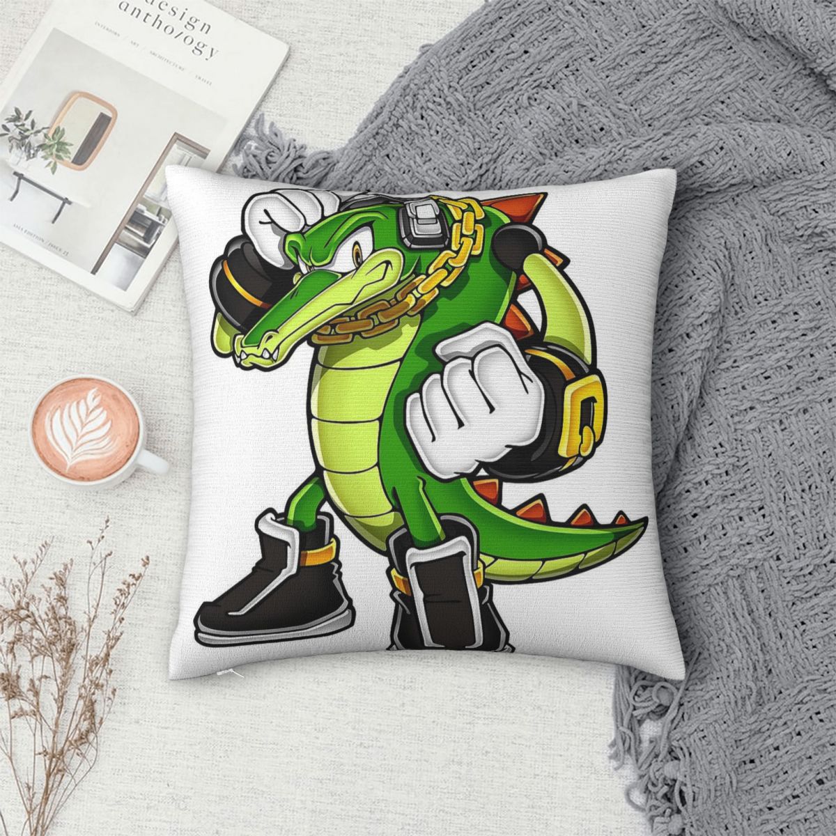 벡터 크로커다일 스퀘어 베개 커버 폴리에스테르 리넨 벨 - Home Decor Vector 리뷰 및 가격
