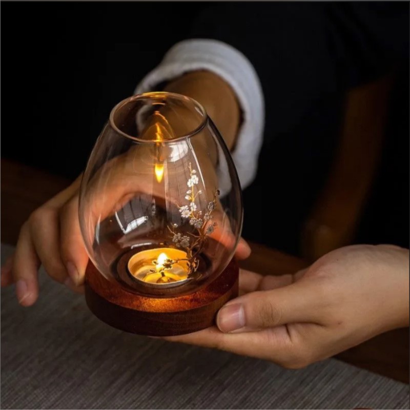 중국 스타일 투명 유리 캔들 홀더 그늘막 로맨틱 캔들라 - Home Decor Glass 리뷰 및 가격