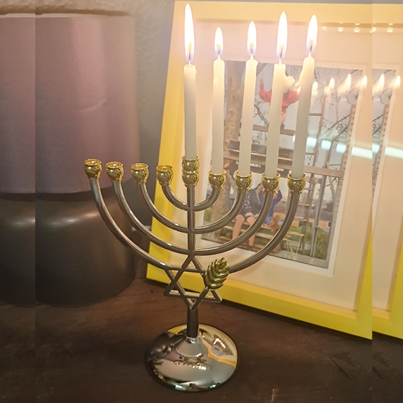한우카 메노라 9개 가지 촛대, 다윗의 별 금속 촛대, - Home Decor Gift 리뷰 및 가격