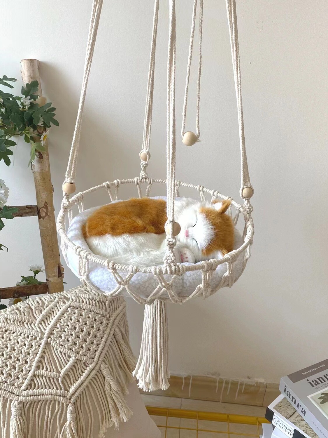 수제 고양이 해먹 둥지, 매달린 그네형 고양이 둥지,  - Woven Wall Basket 리뷰 및 가격