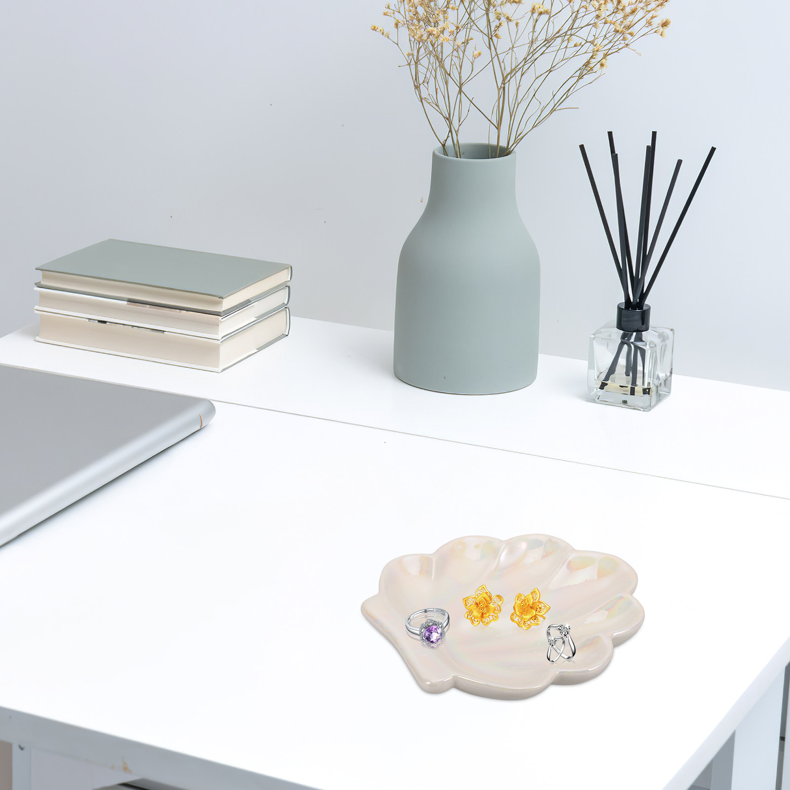 조개 모양 세라믹 보석 트레이, 컴팩트한 반지 받침대, - Ceramic Trinket Dish 리뷰 및 가격