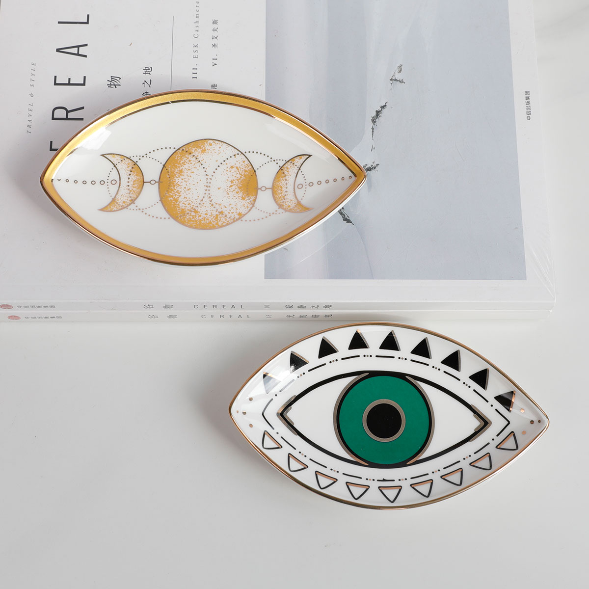 장신구 접시 반지 접시 세라믹 악마의 눈 장신구 접시  - Ceramic Trinket Dish 리뷰 및 가격