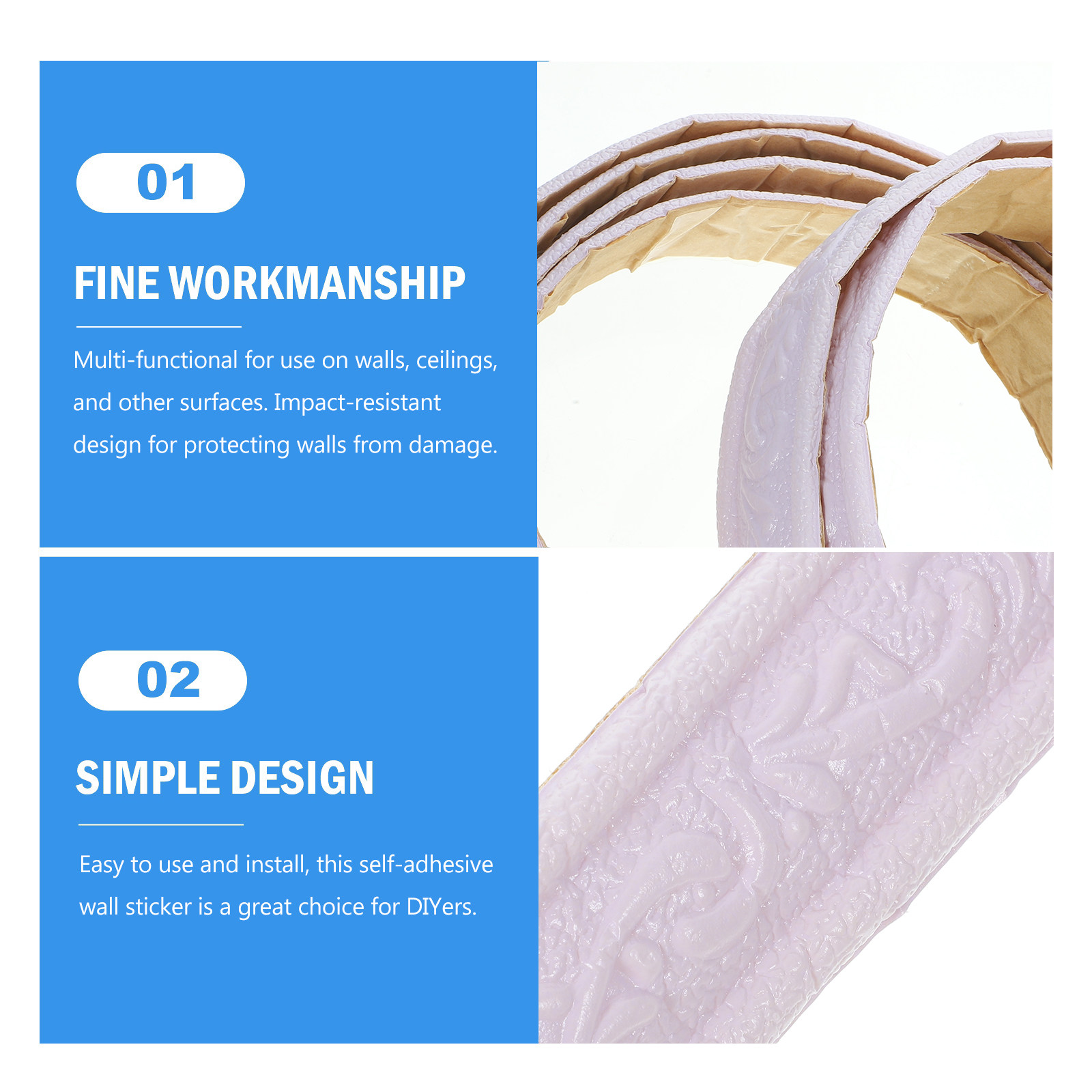 2롤 몰딩 트림 4.5cm 자가 접착식 벗겨 붙이는 벽 - Home Decor Wall Molding 리뷰 및 가격