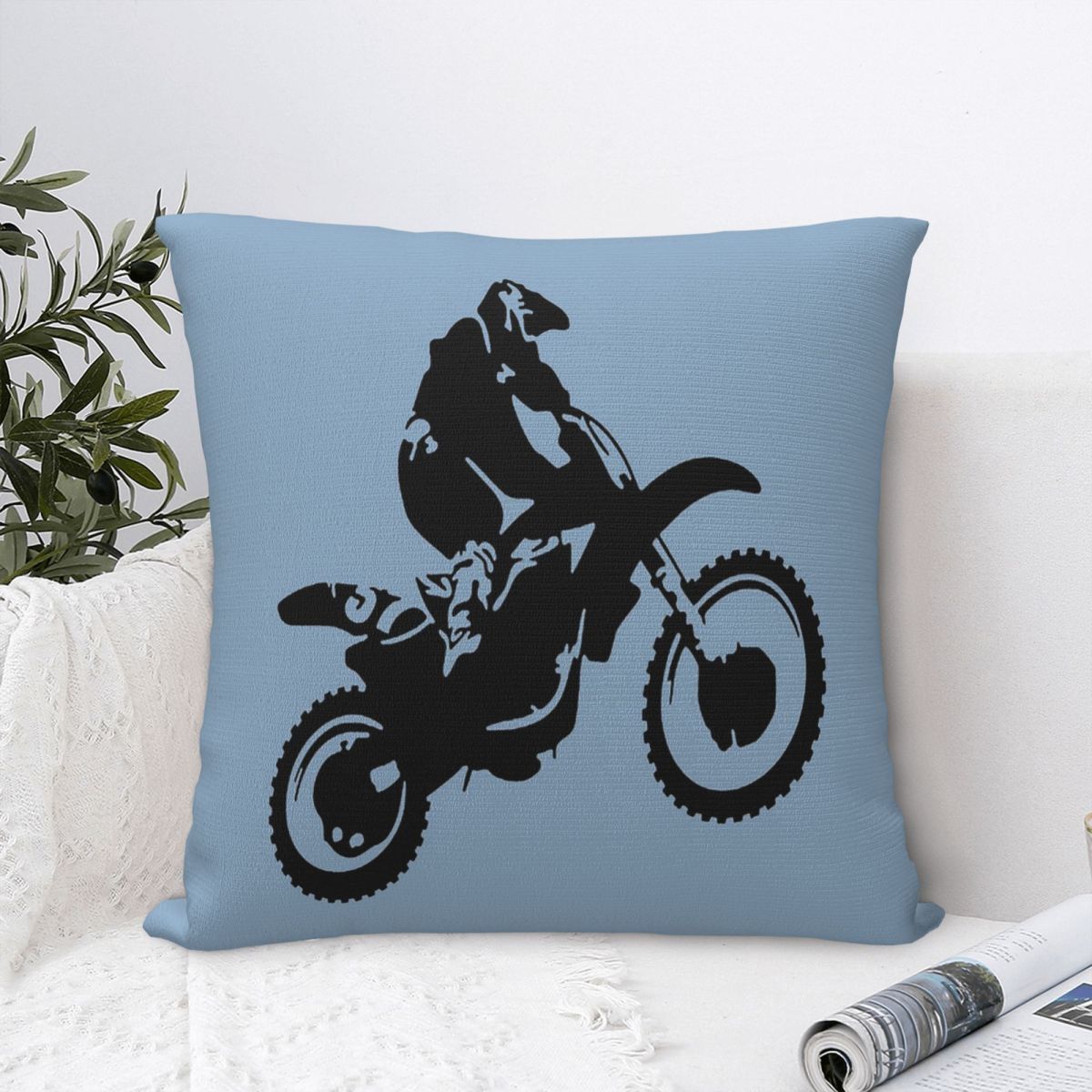 Moto X Dirt Bike 모노톤 벡터 아트 스퀘어 - Home Decor Vector 리뷰 및 가격