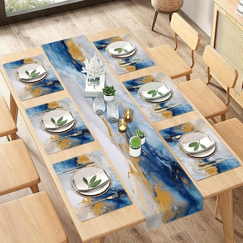 비카마 라이트 럭셔리 마블 인스 스타일 테이블 러너 플 - Linen Table Runner 리뷰 및 가격