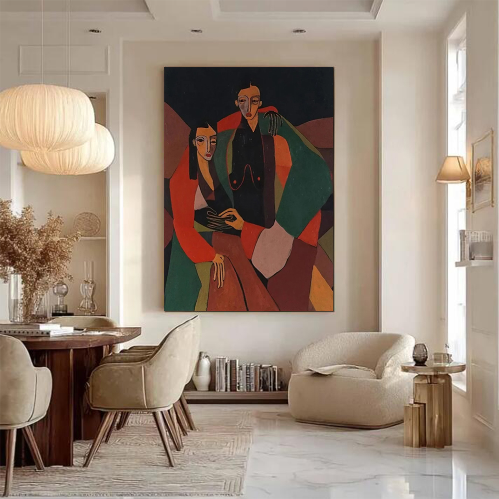 100% 수작업 추상 유화 캔버스 그림, 우아한 여성  - Home Decor Free Images 리뷰 및 가격