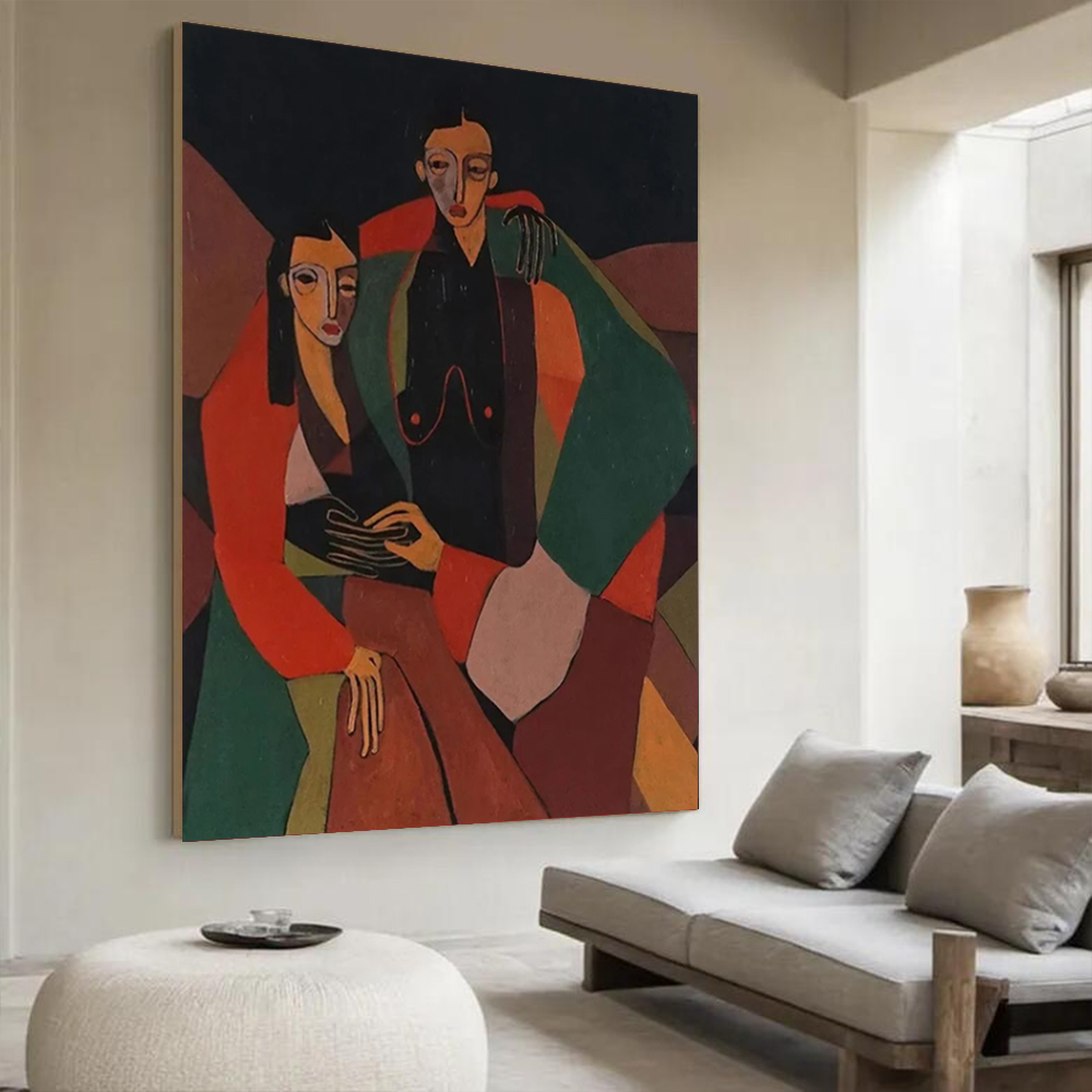 100% 수작업 추상 유화 캔버스 그림, 우아한 여성  - Home Decor Free Images 리뷰 및 가격