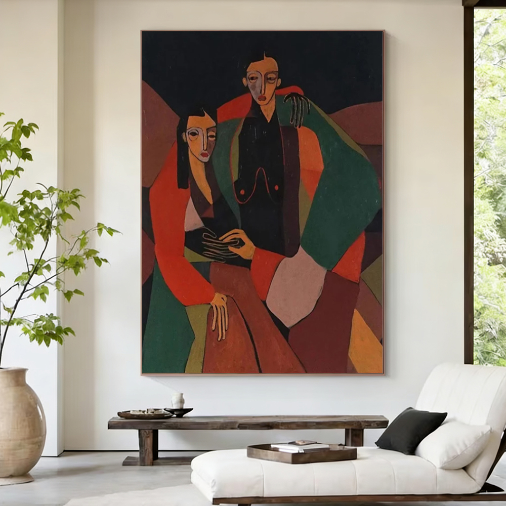 100% 수작업 추상 유화 캔버스 그림, 우아한 여성  - Home Decor Free Images 리뷰 및 가격